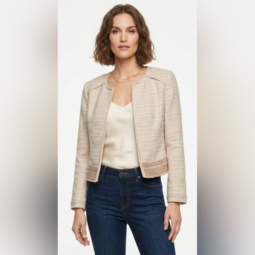 White House Black Market Beige Blazer Size 14